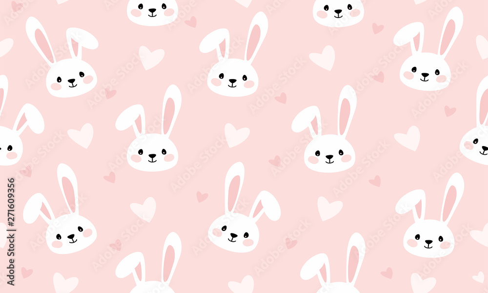 Bunny cartoon print for kids seamless texture