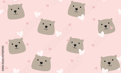Fototapeta Naklejka Na Ścianę i Meble -  Cute teddy bear print seamless texture