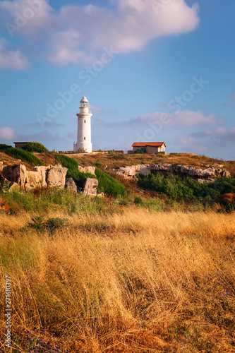 Lighthouse tower at sunset, Paphos, Cyprus