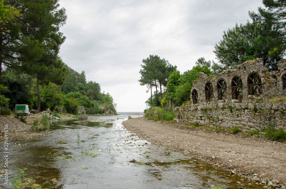 The ruins of the city of Olympos in Turkey	