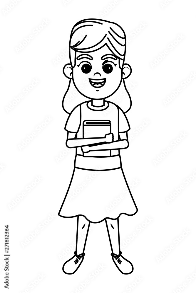 young kid avatar carton character black and white young kid avatar carton character black and white