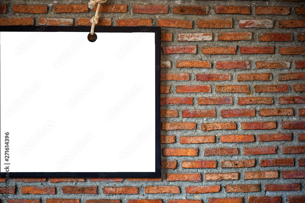 custom made wallpaper toronto digital Workspace mockup blank board With a backdrop of brick pattern
