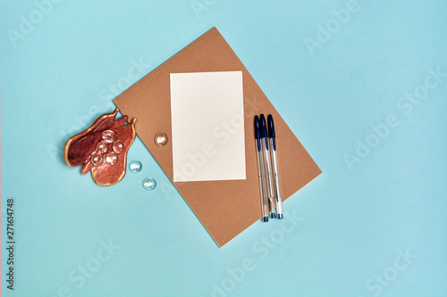 Back to school, school supplies, blue and pink