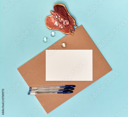 Back to school, school supplies, blue and pink
