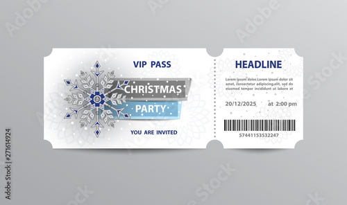 VIP pass admission ticket for Christmas party