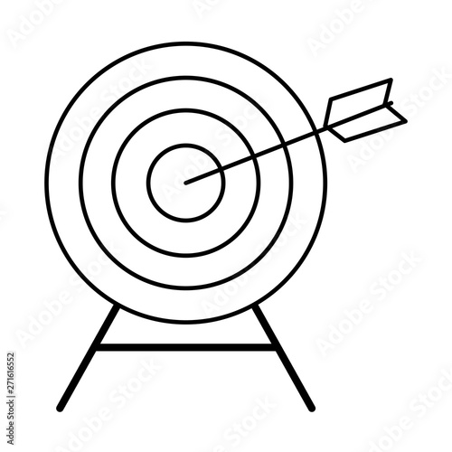 target with a arrow on middle black and white