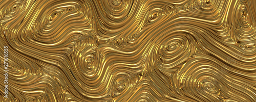 3d background shiny golden liquid