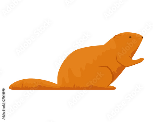cute otter rodent animal icon