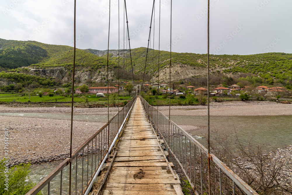 Suspended bridge near Kardzhali city in Bulgaria