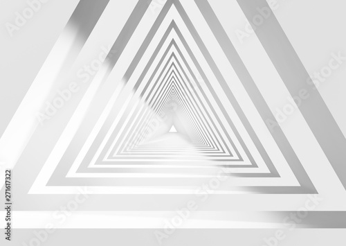 Abstract white triangular tunnel 3d © evannovostro