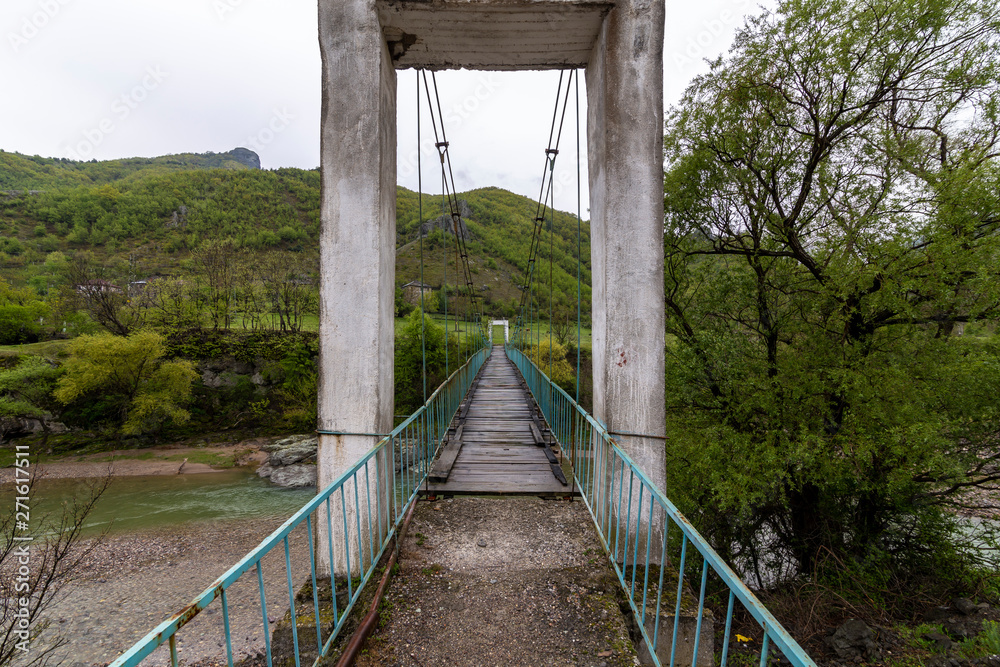 Suspended bridge near Kardzhali city in Bulgaria Suspended bridge near Kardzhali city in Bulgaria
