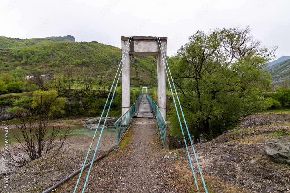 Suspended bridge near Kardzhali city in Bulgaria Suspended bridge near Kardzhali city in Bulgaria