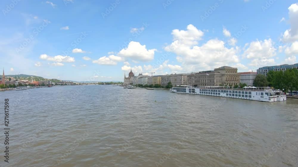 Danube river as viewed from the famous Chain Bridge