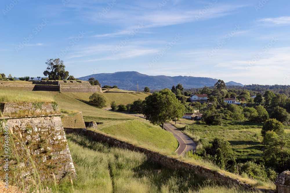 Fortress of Valença, green and imposing landscape - Valenca, Portugal