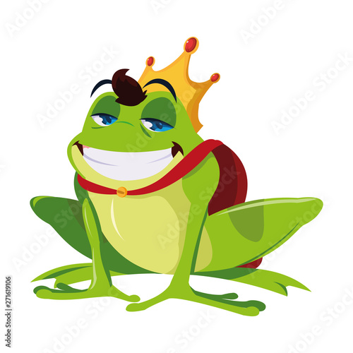 toad prince fairytale character vector ilustration