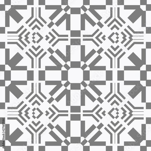 Fototapeta Naklejka Na Ścianę i Meble -  White and grey simple patern with geometric elements