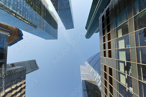 Modern skyscrapers in the financial district