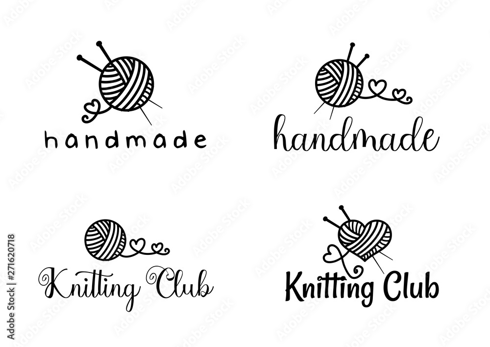 Beautiful Handamade logo set vector