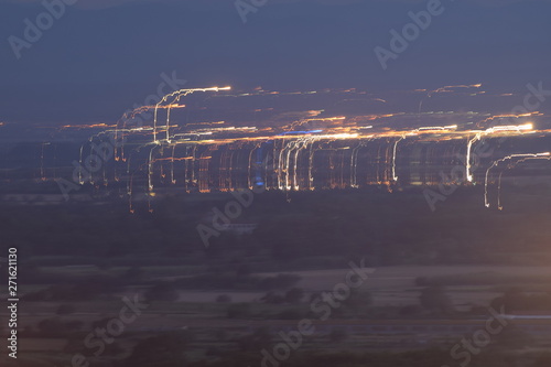 Night lights in a blurred form and different bright colors.