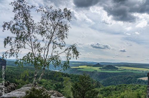 panoramic view on kaiserkrone in saxon switzerland  germany