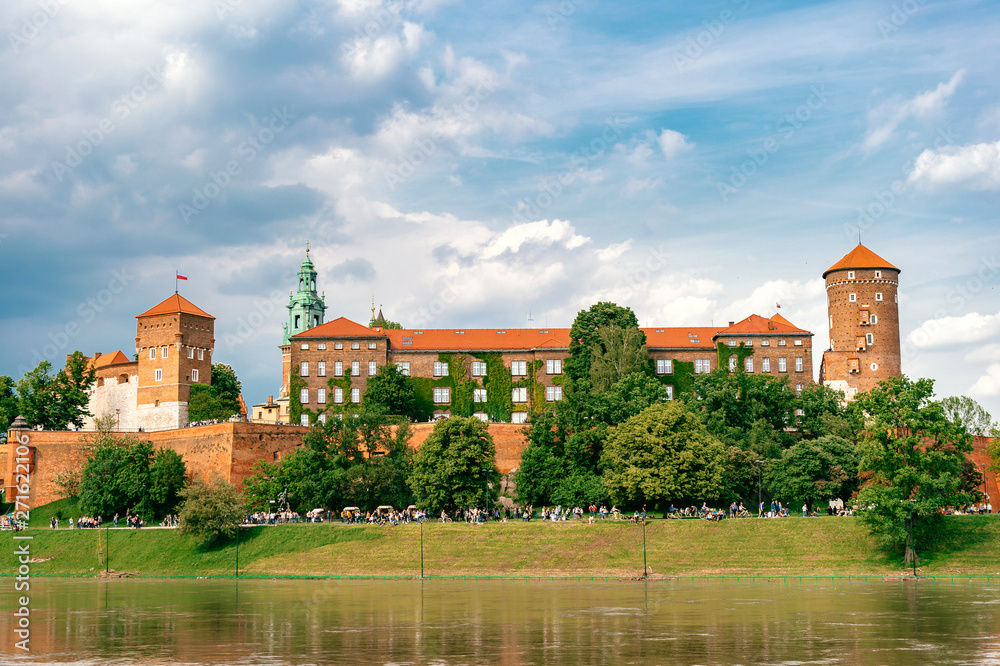 View at Wawel castle in Krakow, Poland,