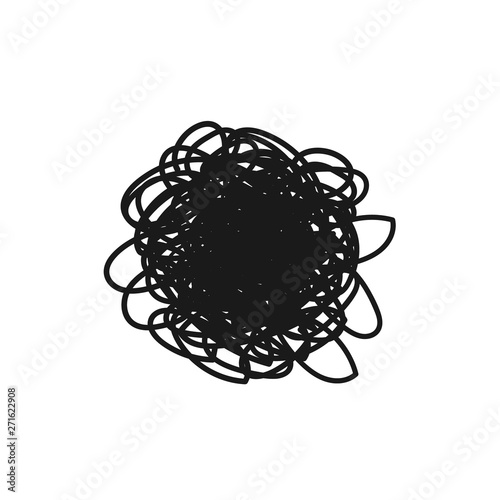 Abstract messy line vector illustration. Hand drawn design element.