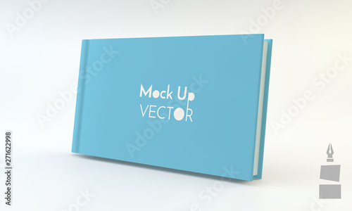 Realistic book mockup. Cover design template. Perspective view. 3d vector illustration.