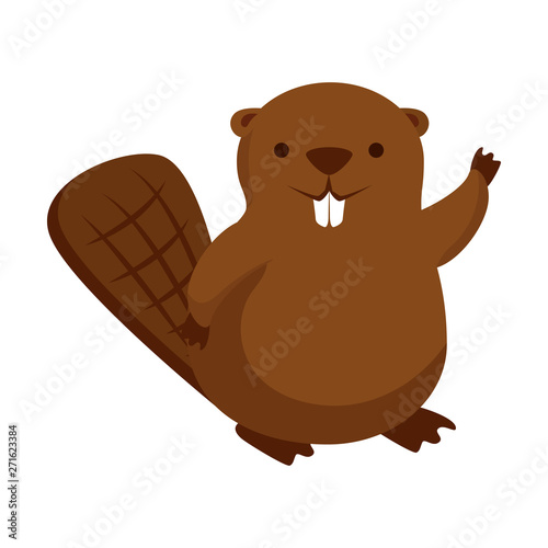 cute beaver mascot animal icon