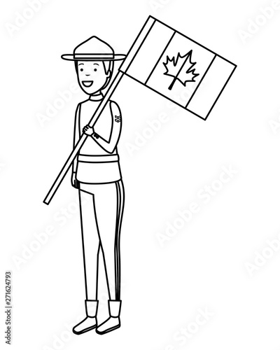 canadian officer ranger with flag character