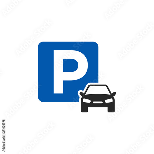 parking sign icon vector isolated illustration. flat icon parking symbol logo design inspiration