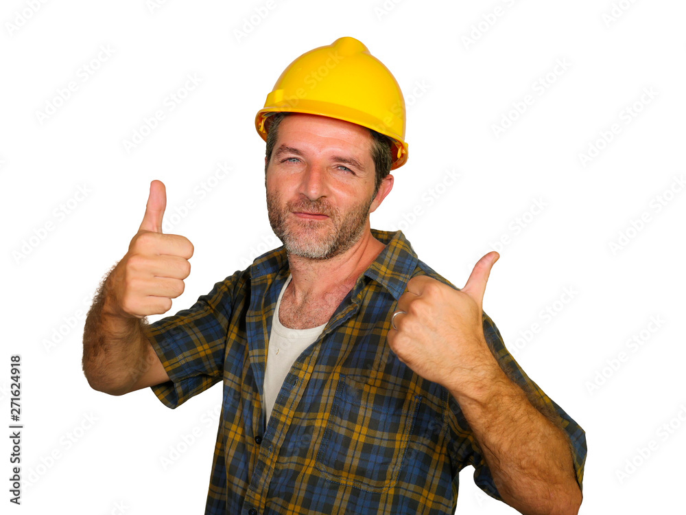 Construction Works Back Man Builder Builder Foto stock 2219154725