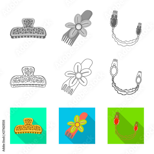 Vector illustration of beauty and fashion sign. Set of beauty and female vector icon for stock.