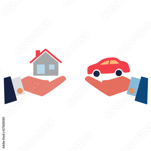 Barter. Property Exchange. Vector illustration.