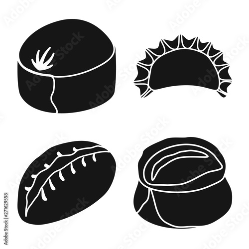 Vector design of cuisine  and appetizer sign. Collection of cuisine  and food  stock symbol for web.