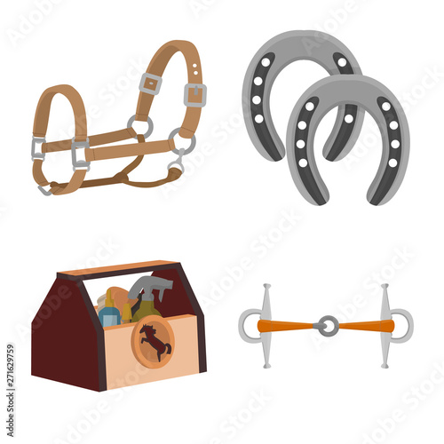Vector illustration of horseback and equestrian icon. Collection of horseback and horse  stock vector illustration.