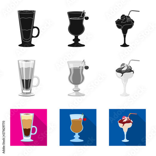 Isolated object of liquor and restaurant logo. Collection of liquor and ingredient vector icon for stock.