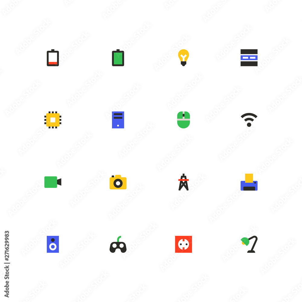 Technology concepts - colorful material design icons set Technology concepts - colorful material design icons set