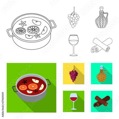 Vector illustration of farm and vineyard icon. Set of farm and product stock vector illustration.