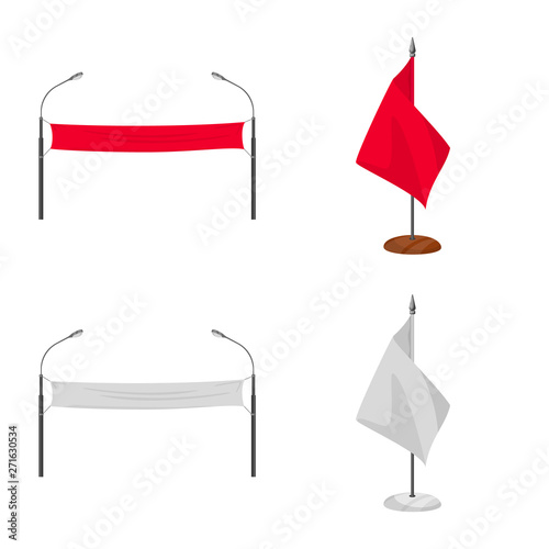Vector illustration of texture and presentation icon. Set of texture and media  stock symbol for web.