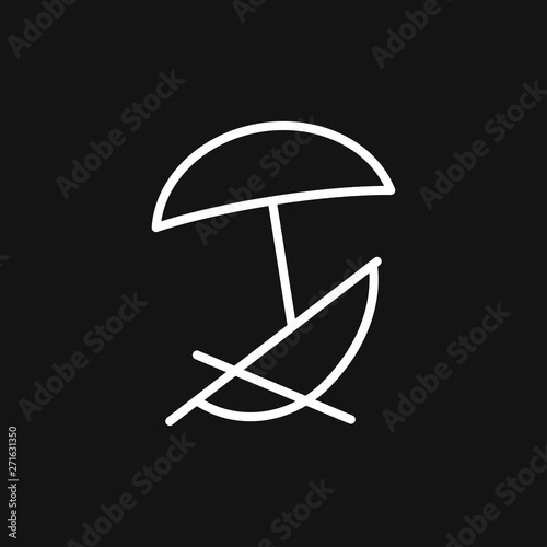 Chaise lounge icon logo, illustration, vector sign symbol for design
