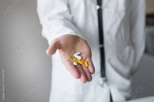 pills scattered on the table