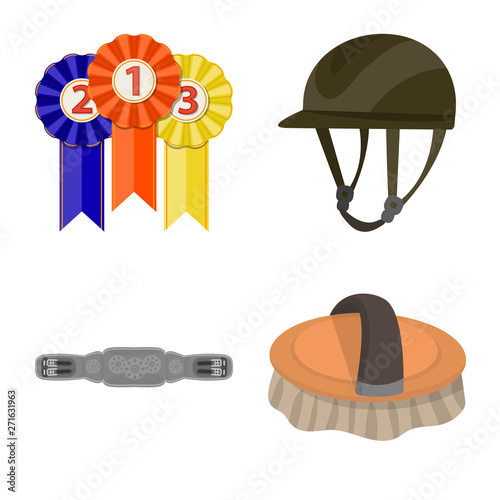 Vector illustration of horseback and equestrian logo. Set of horseback and horse  stock symbol for web.