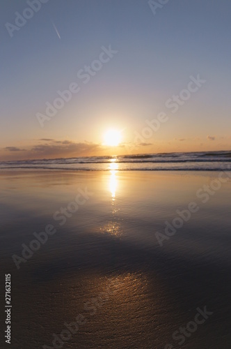 Japanese coast Sunset Sandy beach