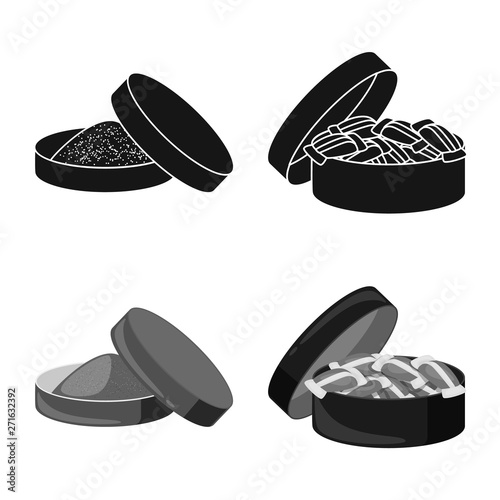 Vector illustration of refuse and stop sign. Collection of refuse and habit stock symbol for web.