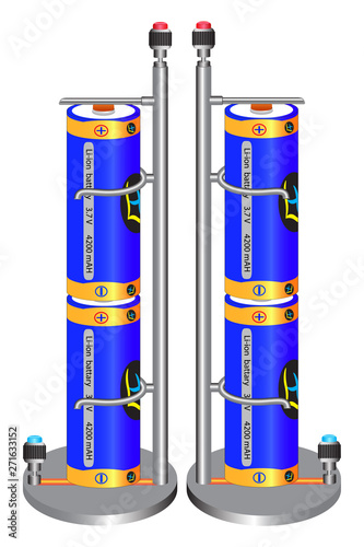 A holder for batteries, the use of this device in laboratory physics works as a powerful power source.