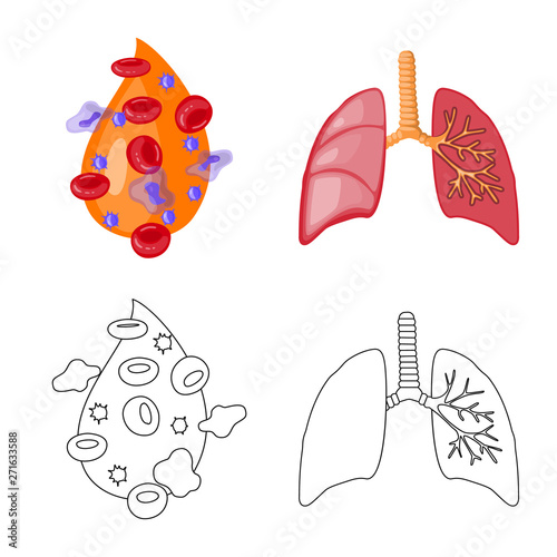 Vector design of biology and scientific sign. Collection of biology and laboratory stock vector illustration.