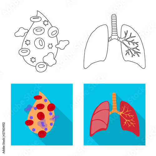 Vector illustration of biology and scientific symbol. Collection of biology and laboratory stock symbol for web.