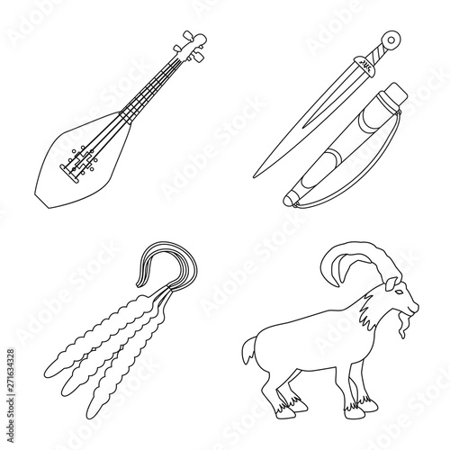 Isolated object of traditions and national icon. Set of traditions and sightseeing stock vector illustration.