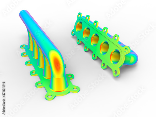 3D rendering - car intake finite element analysis photo