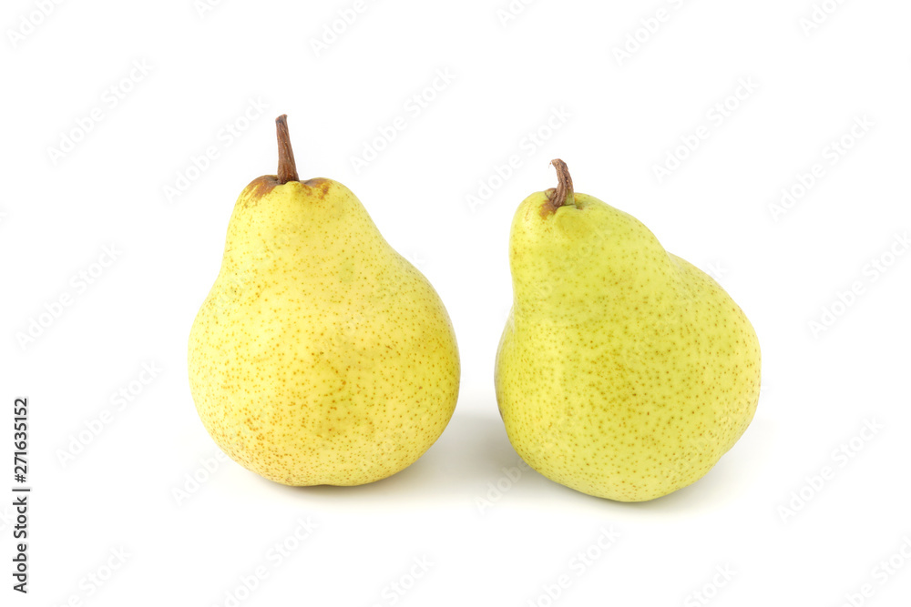 Ripe green pear fruit isolated on white background Ripe green pear fruit isolated on white background